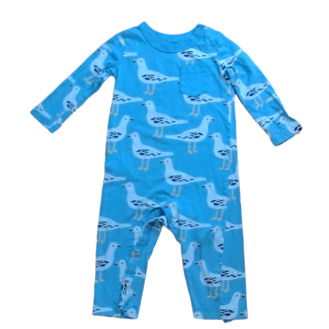 Tea Collection Boys Blue | Seagulls Romper Size: 12-18 Months Blue | Seagulls