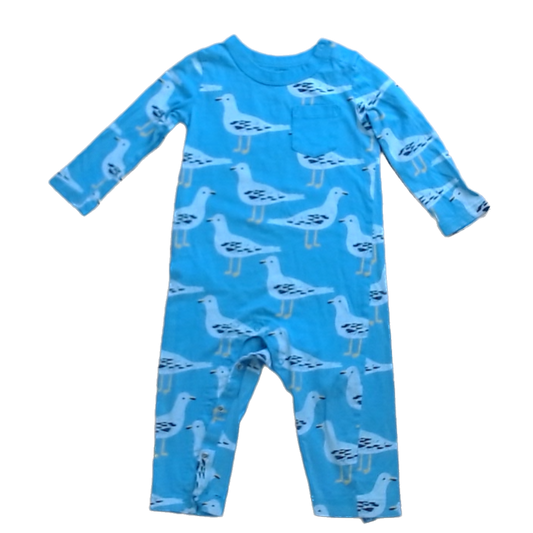 Tea Collection Boys Blue | Seagulls Romper Size: 12-18 Months Blue | Seagulls