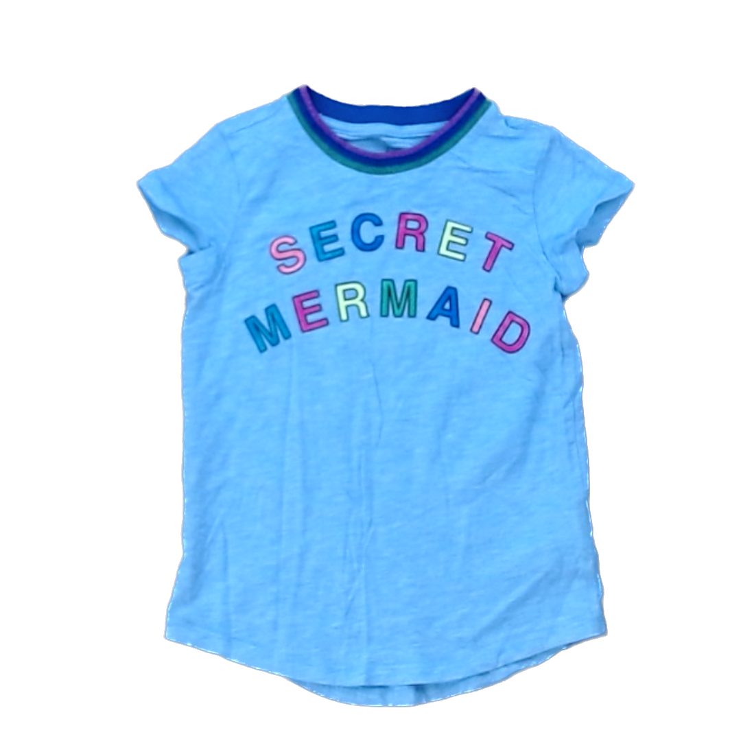 Rockets Of Awesome Girls Blue | Secret Mermaid Short Sleeve Shirt Size: 4T - 12 Years Blue | Secret Mermaid