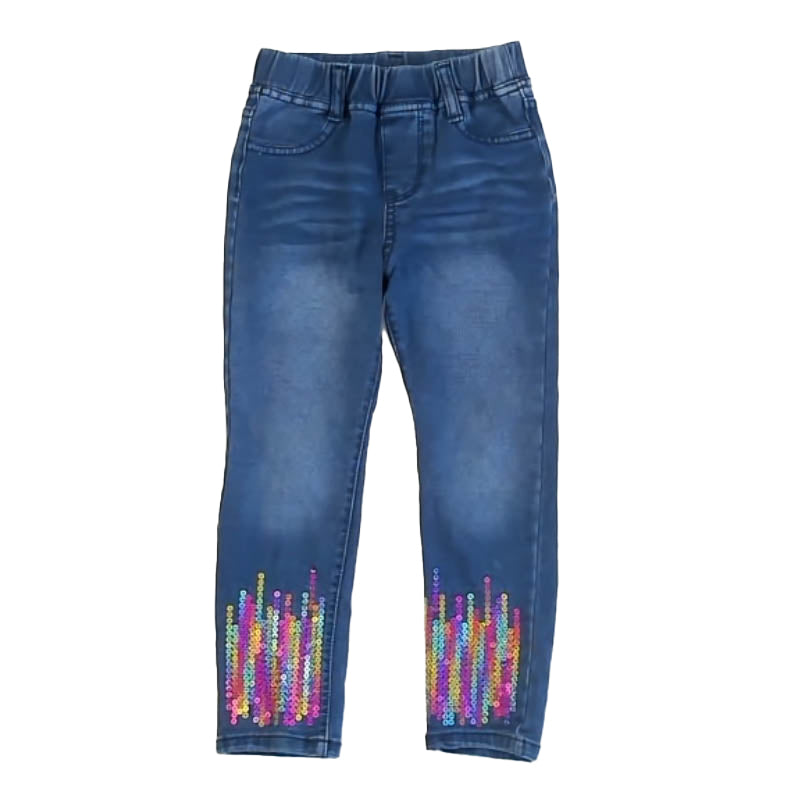 Flapdoodles Girls Blue Sequins Jeans Size: 4T Blue Sequins