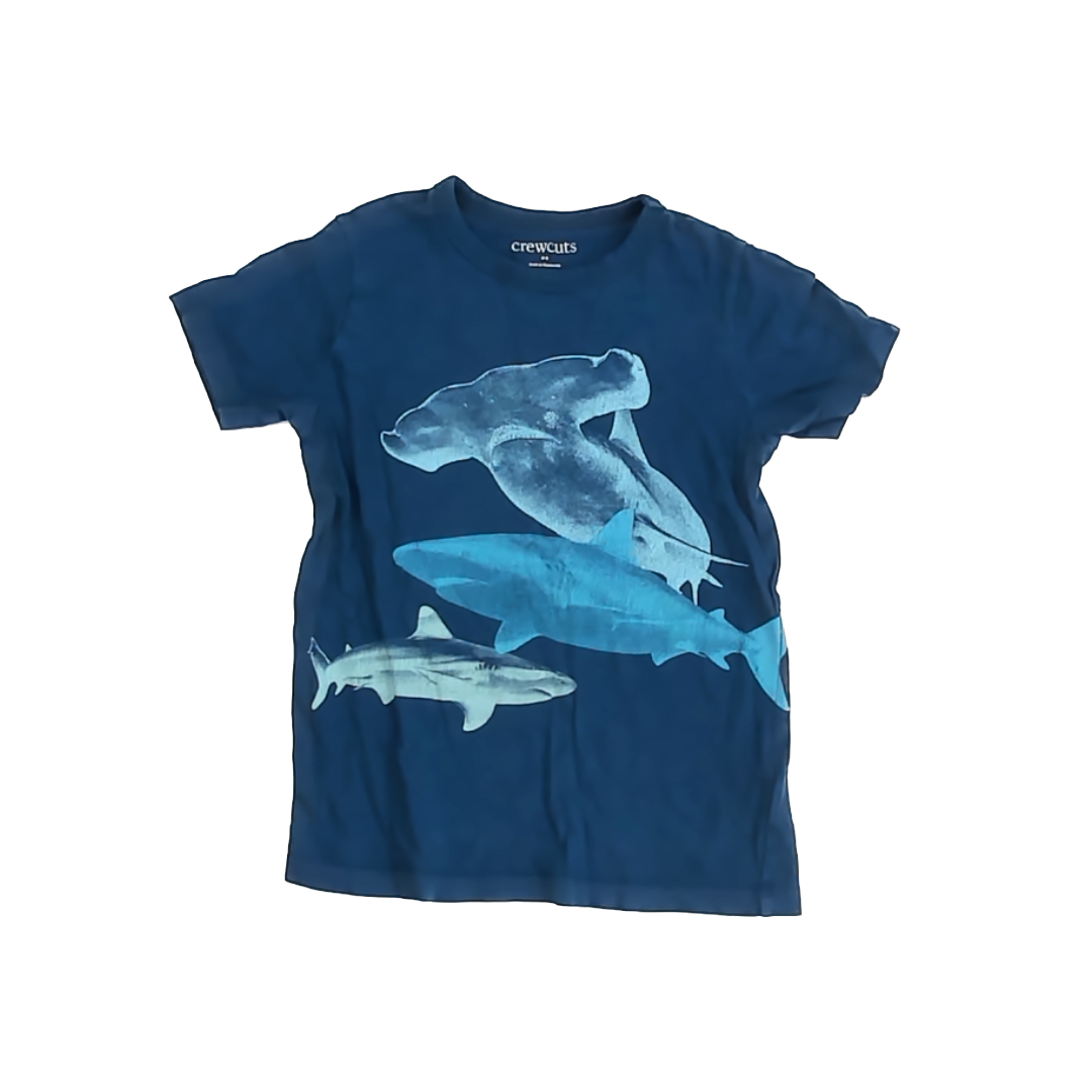 Crewcuts Unisex Blue Shark T-Shirt Size: 6-7 Years Blue Shark