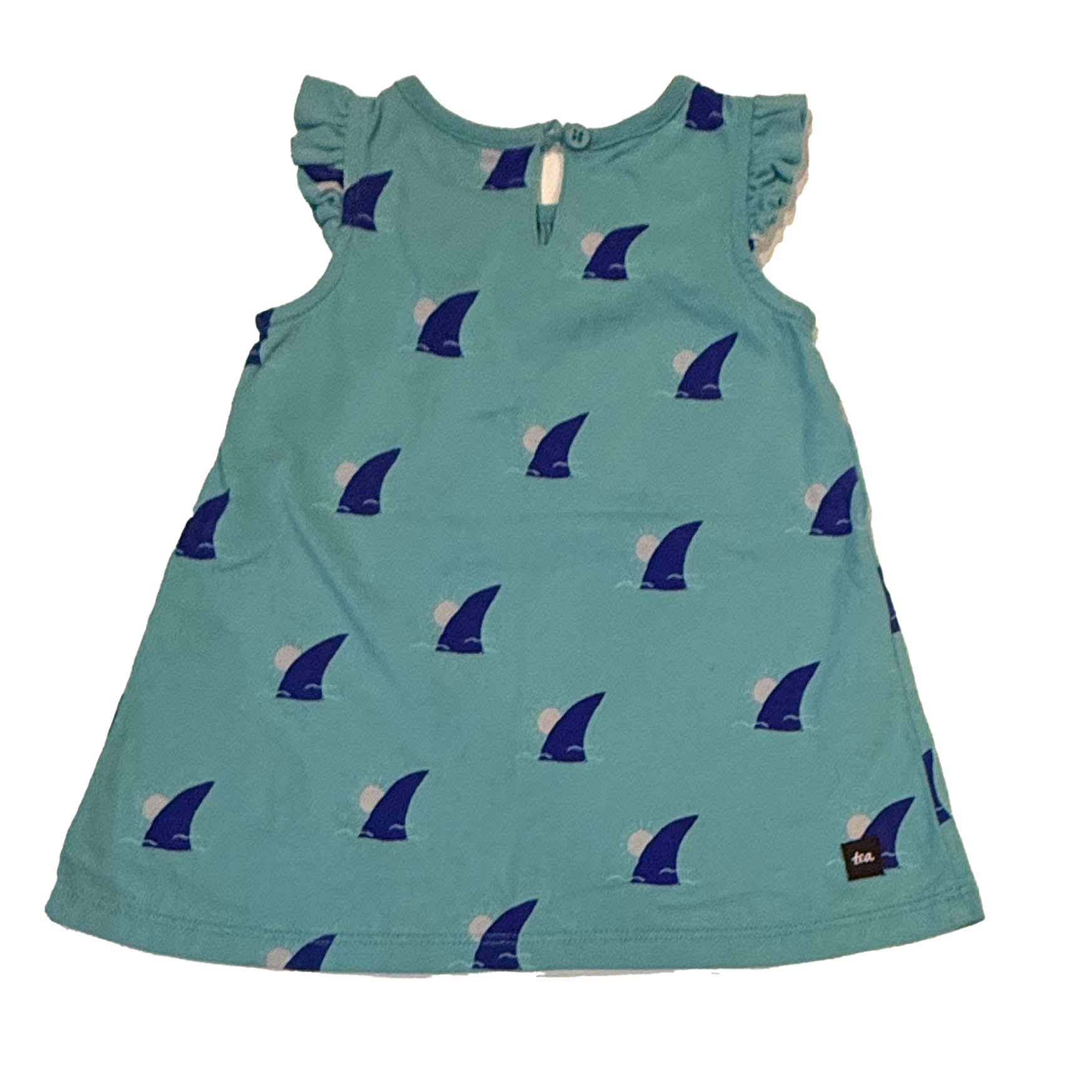 Tea Collection Girls Blue Shark Dress Size: 6-9 Months Blue Shark