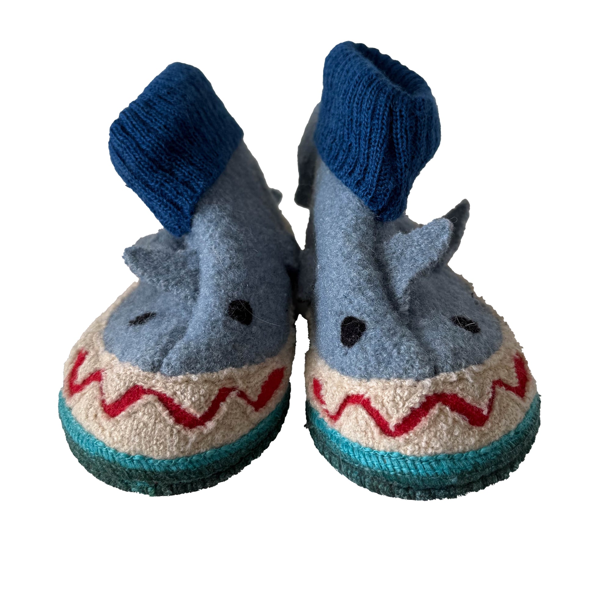 Garnet Hill Boys Blue Shark Slippers Size: 9 Toddler Blue Shark