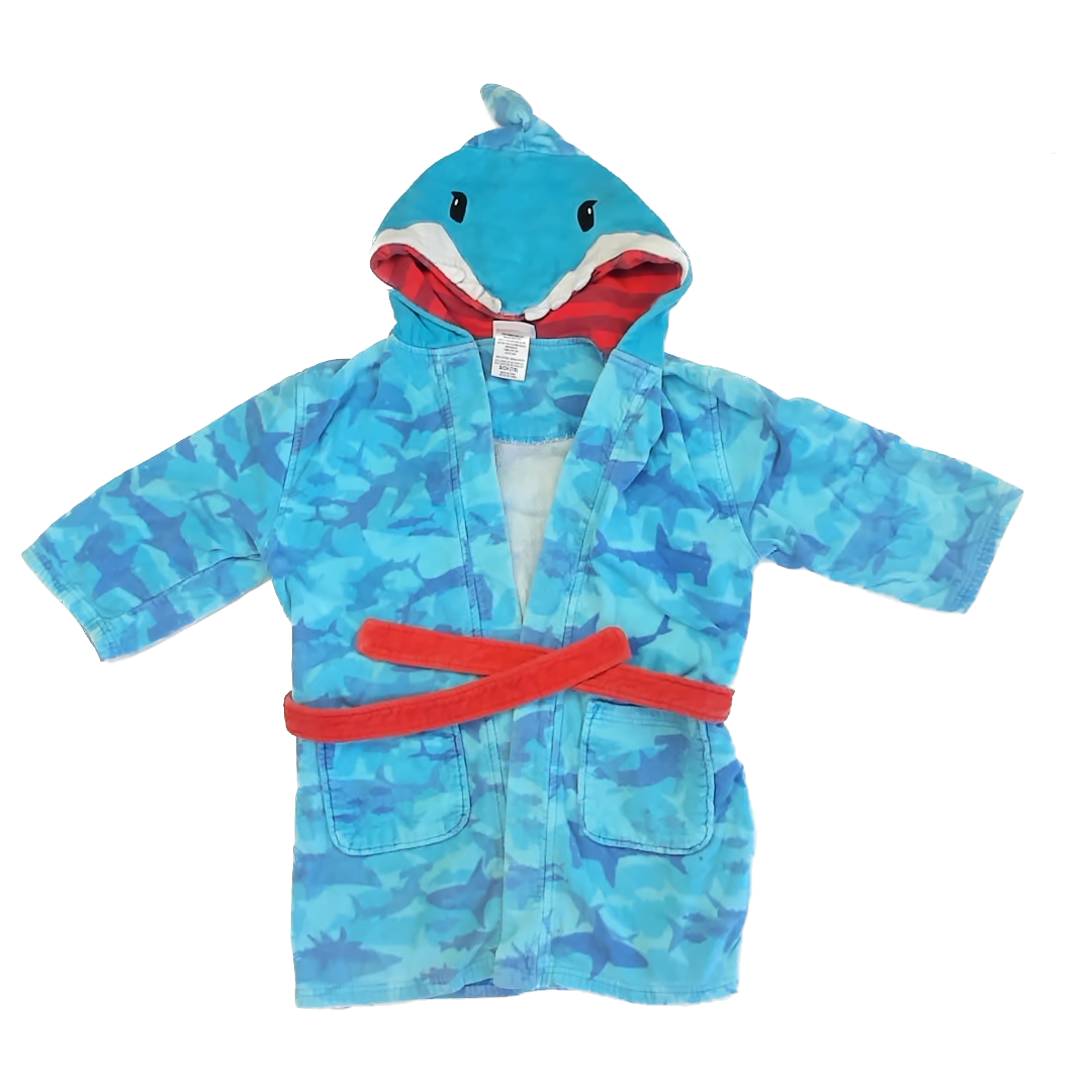 Saint Eve Boys Blue Shark Bathrobe Size: S (7-8 Years) Blue Shark