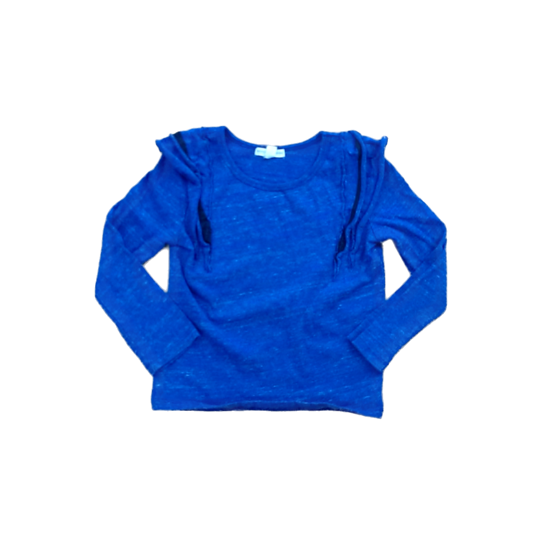 Rockets Of Awesome Girls Blue Shoulder Frill Long Sleeve T-Shirt Size: 5T Blue Shoulder Frill