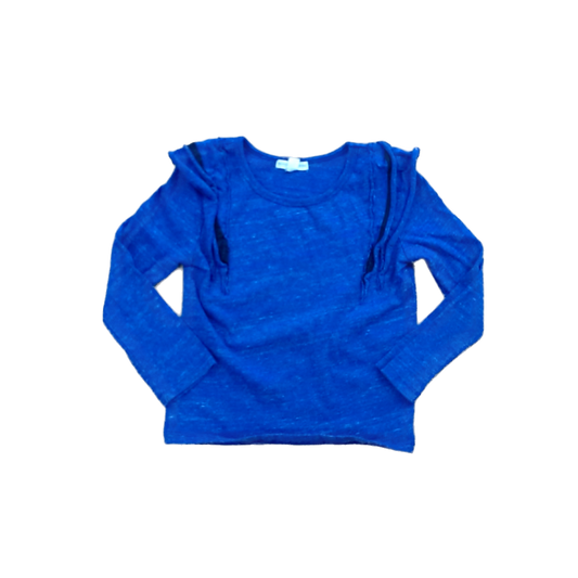 Rockets Of Awesome Girls Blue Shoulder Frill Long Sleeve T-Shirt Size: 5T Blue Shoulder Frill