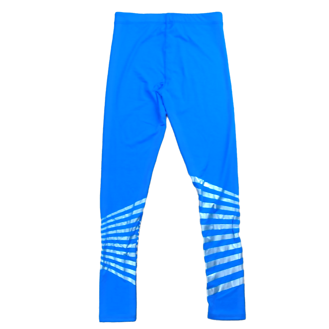 Rockets Of Awesome Girls Blue Silver Leg Stripes Pants Size: 12 Years Blue Silver Leg Stripes