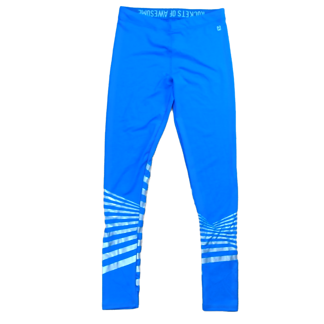 Rockets Of Awesome Girls Blue Silver Leg Stripes Pants Size: 12 Years Blue Silver Leg Stripes