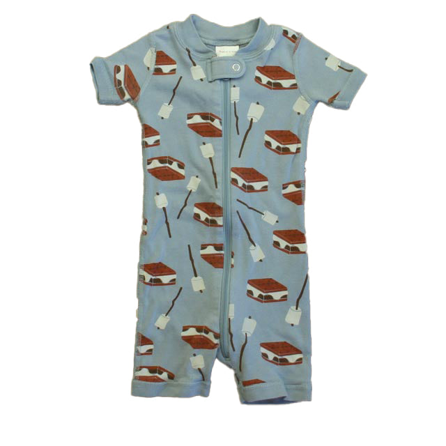 Hanna Andersson Boys Blue Smores 1-piece Non-footed Pajamas Size: 12-18 Months