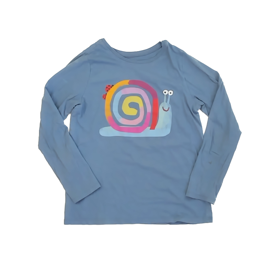 Tea Collection Girls Blue | Snail Long Sleeve Shirt Size: 12 Years Blue | Snail