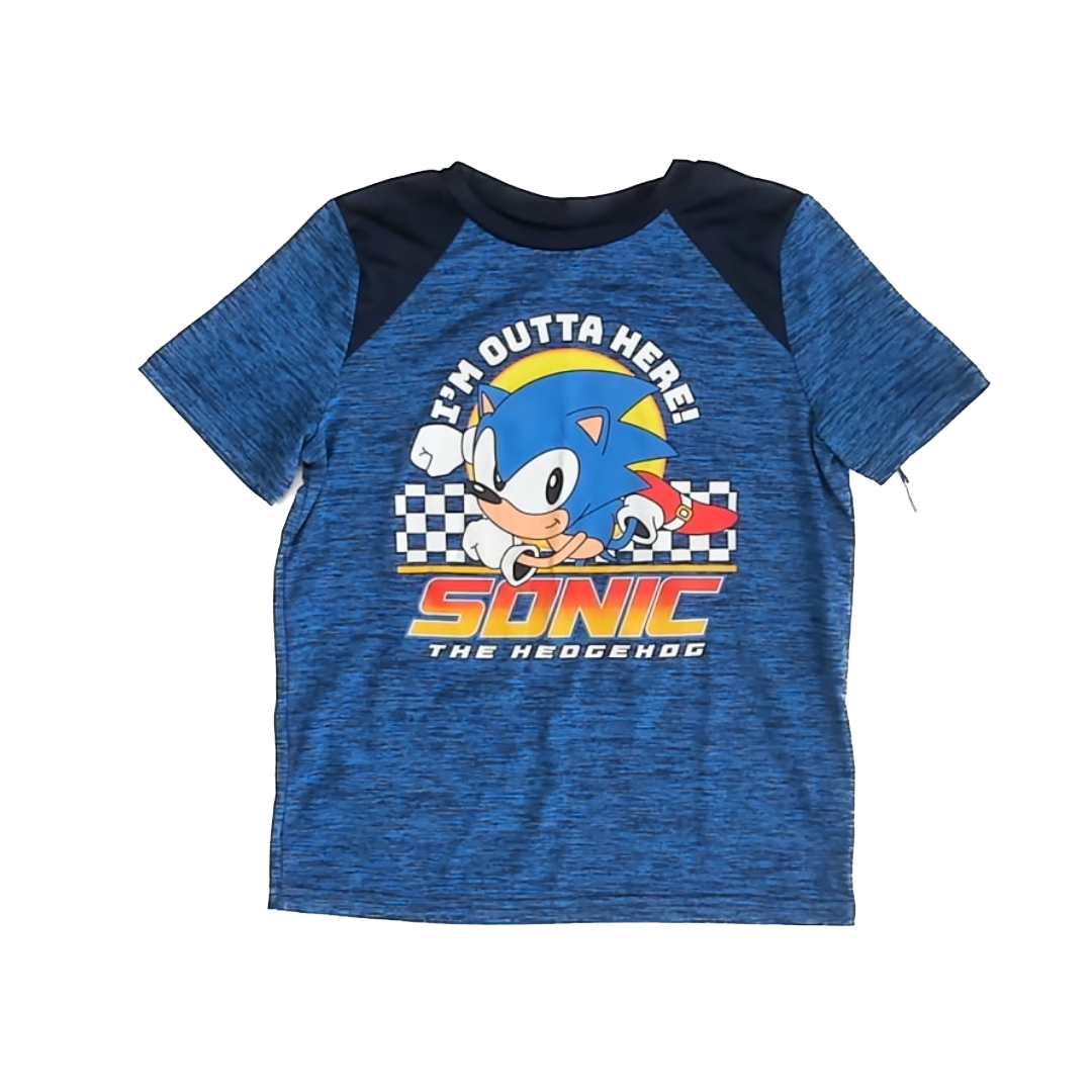 Jumping Beans Boys Blue Sonic Hedgehog Athletic Top Size: 8 Years Blue Sonic Hedgehog