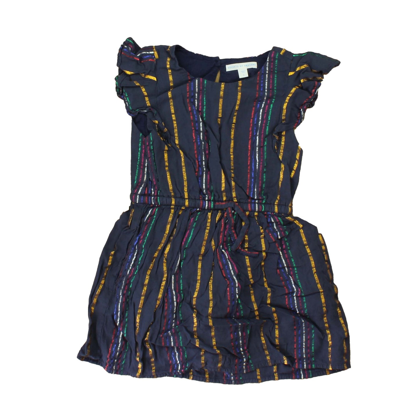 Rockets Of Awesome Girls Blue | Sparkly | Stripes Dress Size: Little Girl Blue | Sparkly | Stripes