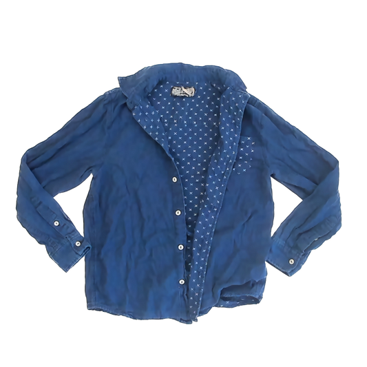 First Wave Boys Blue Stars Button Down Long Sleeve Size: 12 Years Blue Stars