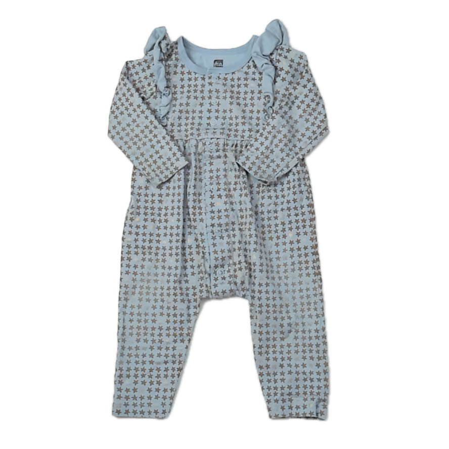 Tea Collection Girls Blue Stars Long Sleeve Outfit Size: 6-9 Months Blue Stars