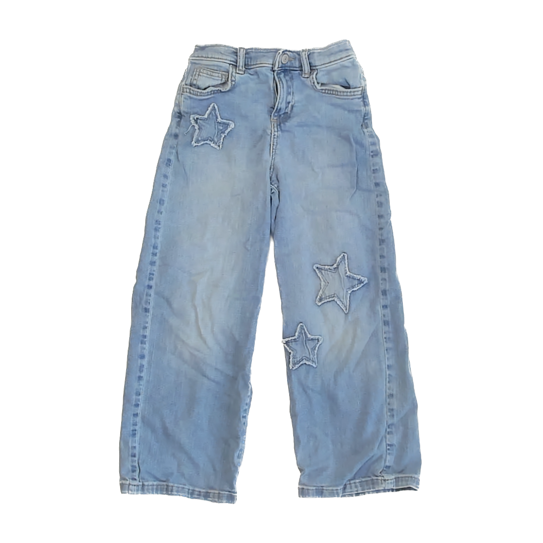 Jumping Beans Girls Blue Stars Jeans Size: 7 Years Blue Stars