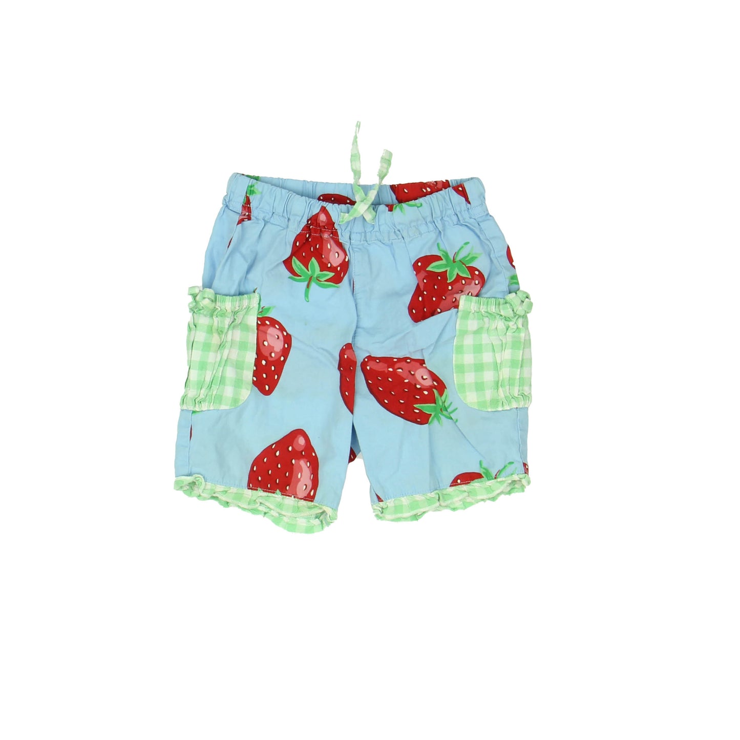 Baby Boden Girls Blue | Strawberries Shorts Size: 12-18 Months