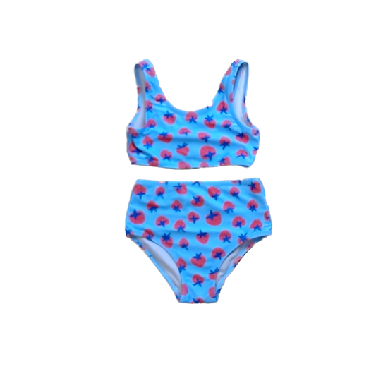 Tea Collection Girls Blue | Strawberries 2-piece Swimsuit Size: 6 Years Blue | Strawberries