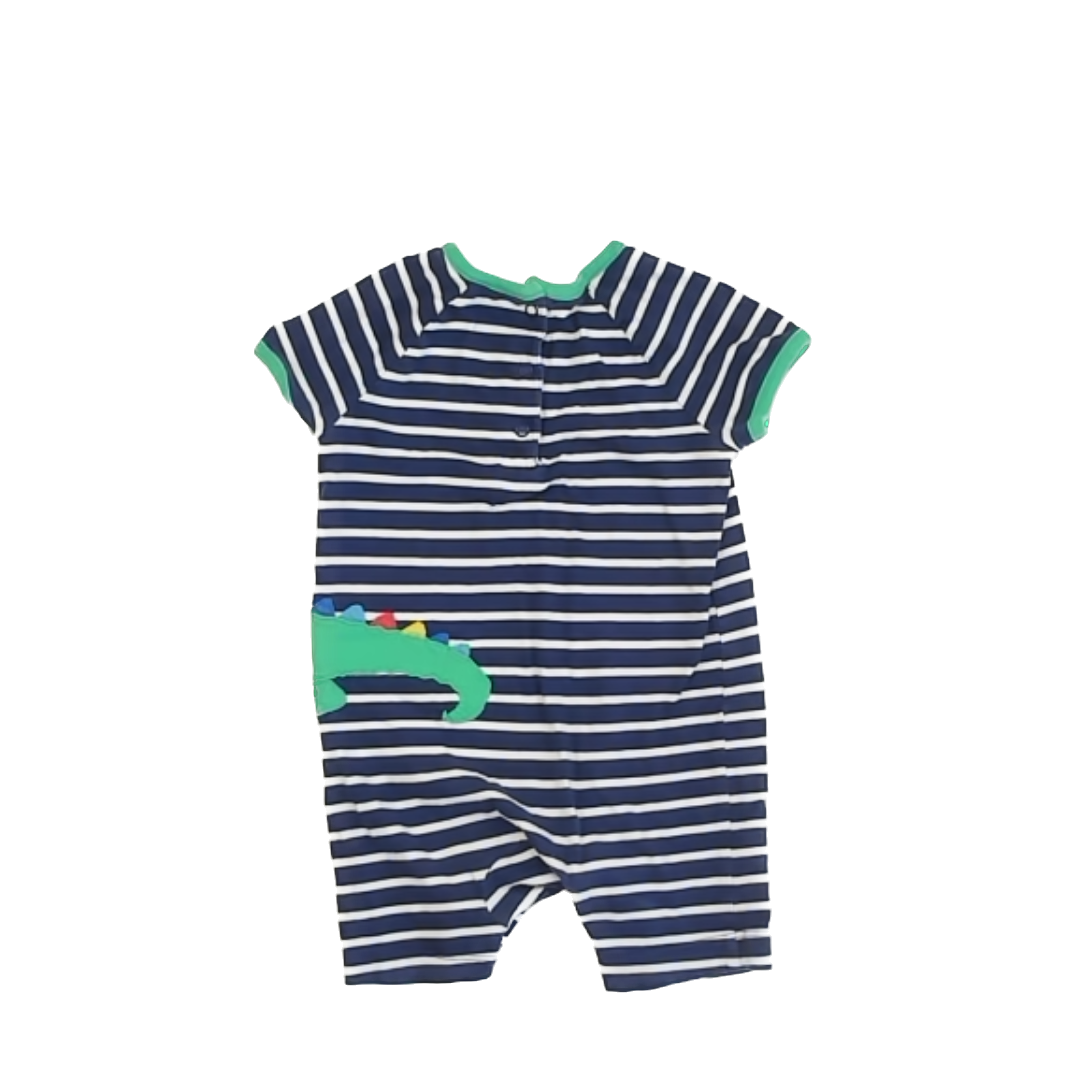 Baby Boden Boys Blue Stripe | Crocodile Onesie Size: 12-18 Months Blue Stripe | Crocodile