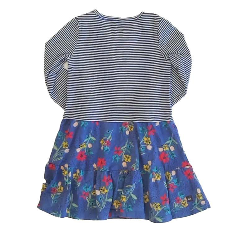 Tea Collection Girls Blue Stripe | Floral Dress Size: 5T Blue Stripe | Floral