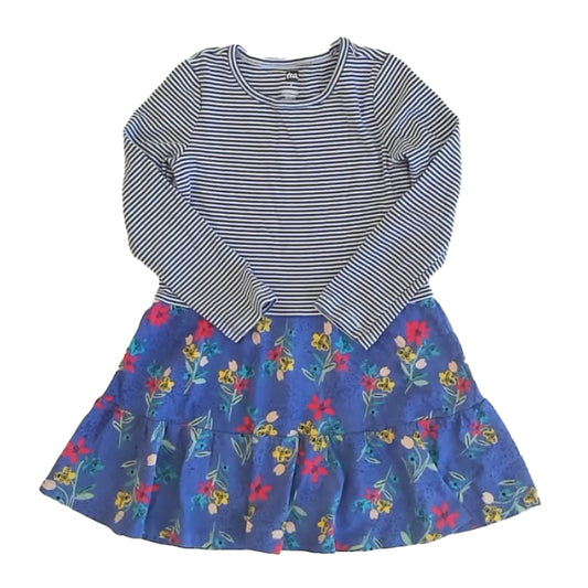 Tea Collection Girls Blue Stripe | Floral Dress Size: 5T Blue Stripe | Floral