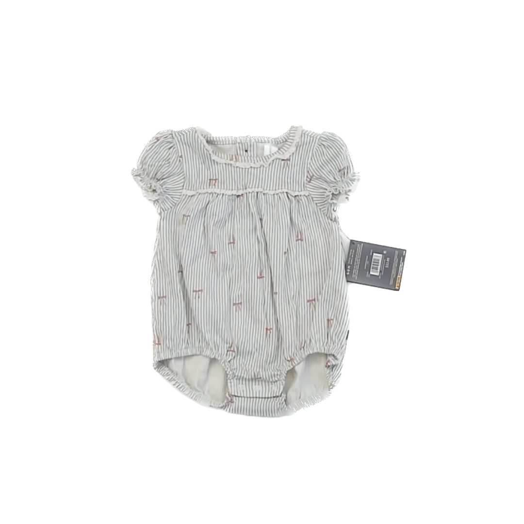 Modern Moments Girls Blue Stripe | Pink Onesie Size: 6-9 Months Blue Stripe | Pink