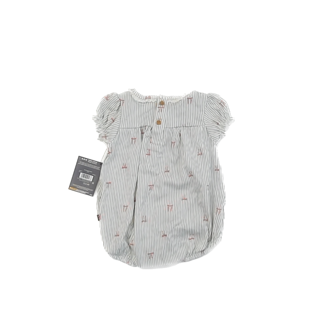 Modern Moments Girls Blue Stripe | Pink Onesie Size: 6-9 Months Blue Stripe | Pink