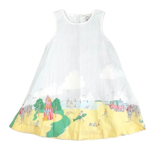 Joules Girls Blue Stripe Dress Size: 7-8 Years Blue Stripe