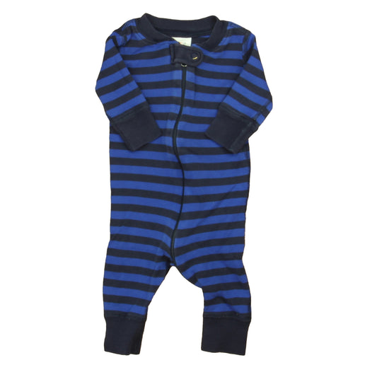 Hanna Andersson Boys Blue Stripe 1-piece Non-footed Pajamas Size: 0-6 Months Blue Stripe