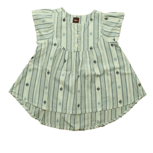 Tea Collection Girls Blue Stripe Blouse Size: 4T Blue Stripe