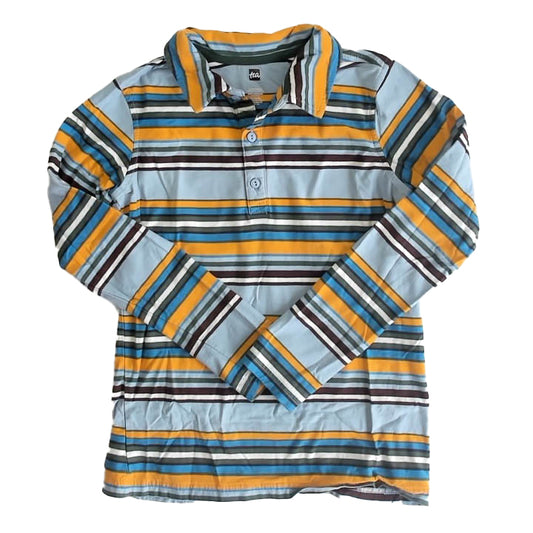Tea Collection Boys Blue Stripe Rugby Shirt Size: 14 Years Blue Stripe