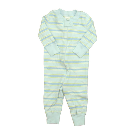 Hanna Andersson Boys Blue Stripe 1-piece Non-footed Pajamas Size: 6-9 Months Blue Stripe