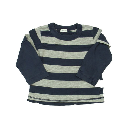 Splendid Boys Blue Stripe Long Sleeve T-Shirt Size: 6-12 Months Blue Stripe