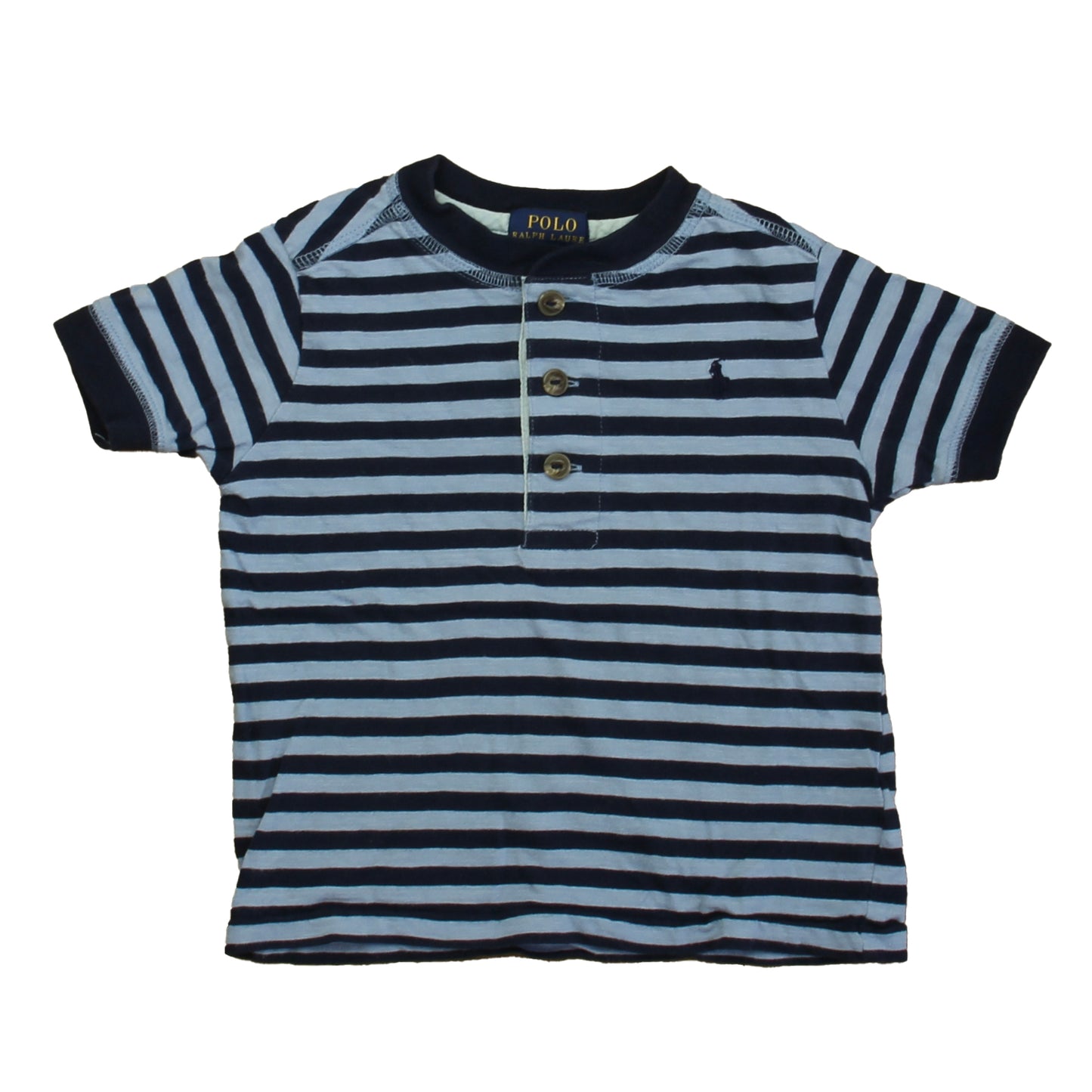 Ralph Lauren Boys Blue Stripe Henley Size: 2T