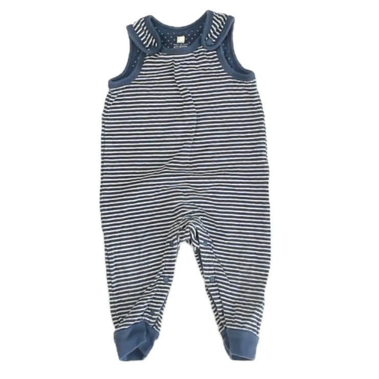 Tea Boys Blue Stripe Romper Size: 6-12 Months Blue Stripe