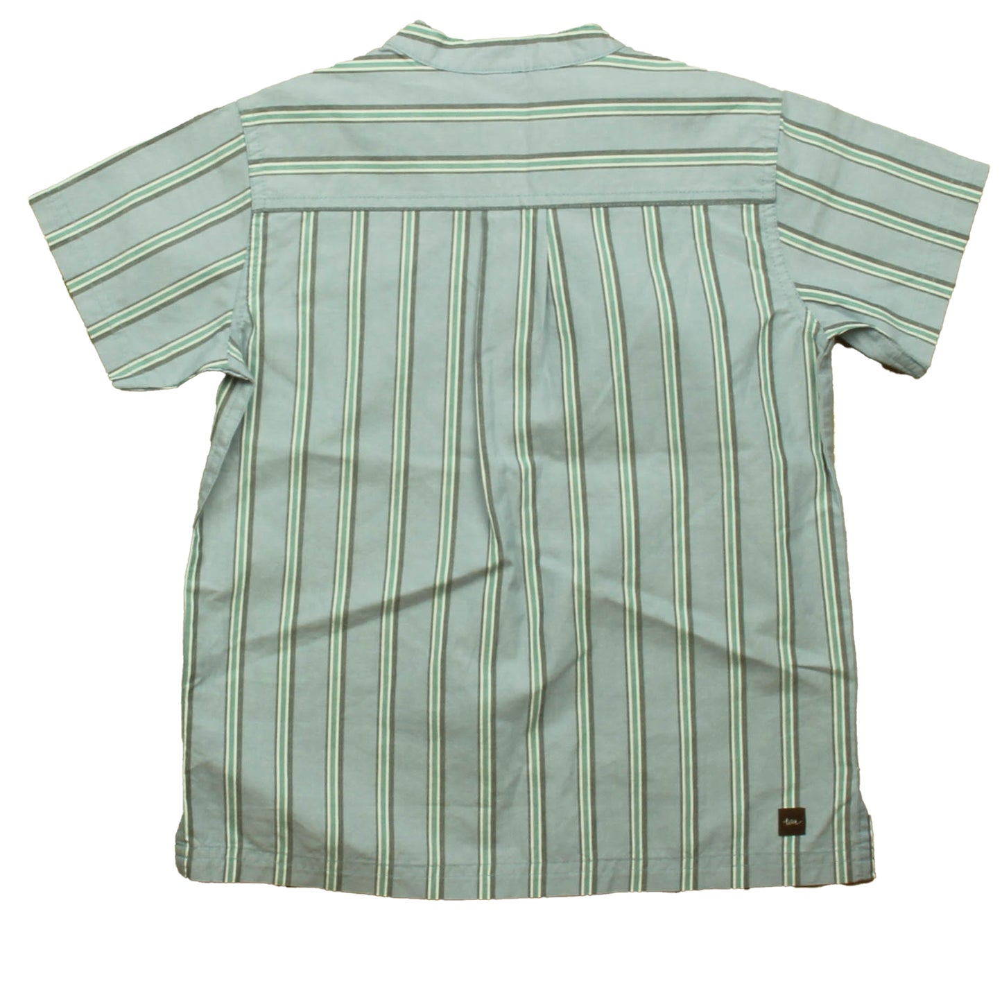 Tea Collection Boys Blue Stripe Button Down Short Sleeve Size: 5T Blue Stripe