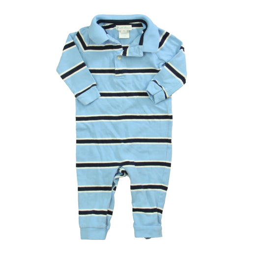 Ralph Lauren Boys Blue Stripe Long Sleeve Outfit Size: 9 Months Blue Stripe