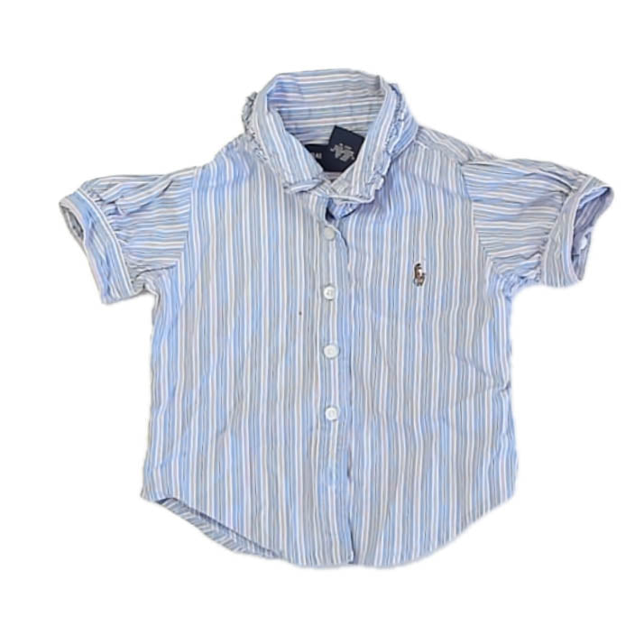 Ralph Lauren Girls Blue Stripe Blouse Size: 2T Blue Stripe