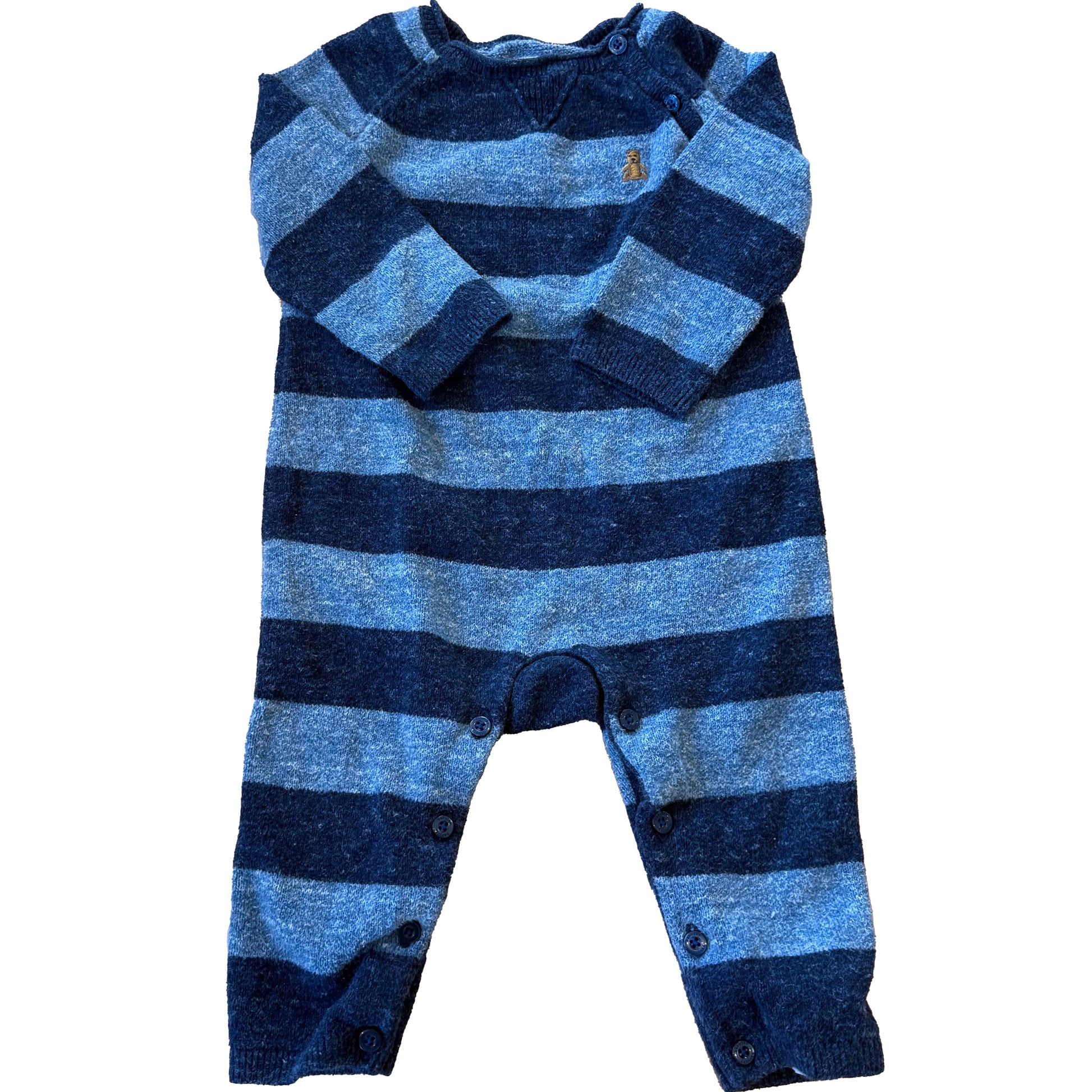 Gap Boys Blue Stripe Long Sleeve Outfit Size: 6-12 Months Blue Stripe