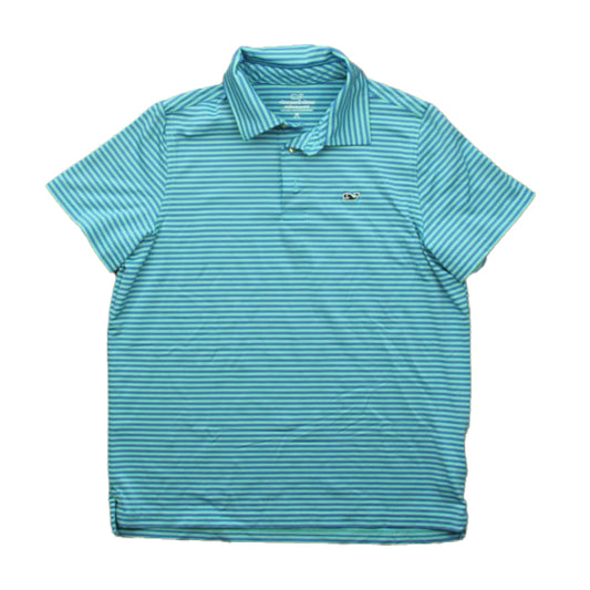 Vineyard Vines Boys Blue Stripe Polo Shirt Size: 12-14 Years