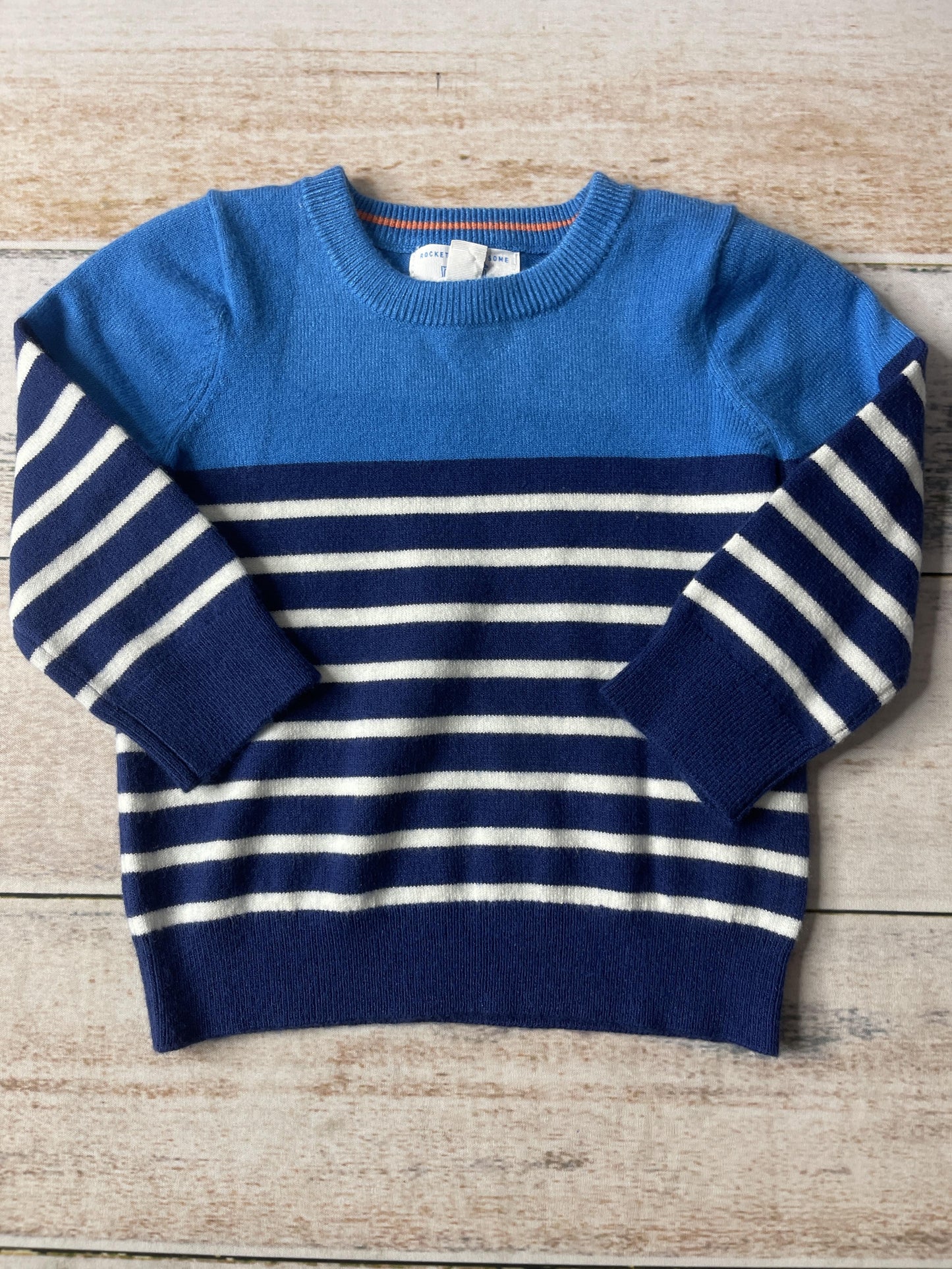 Rockets of Awesome Boys Blue | Stripe Sweater Size: 6-12 months Blue | Stripe