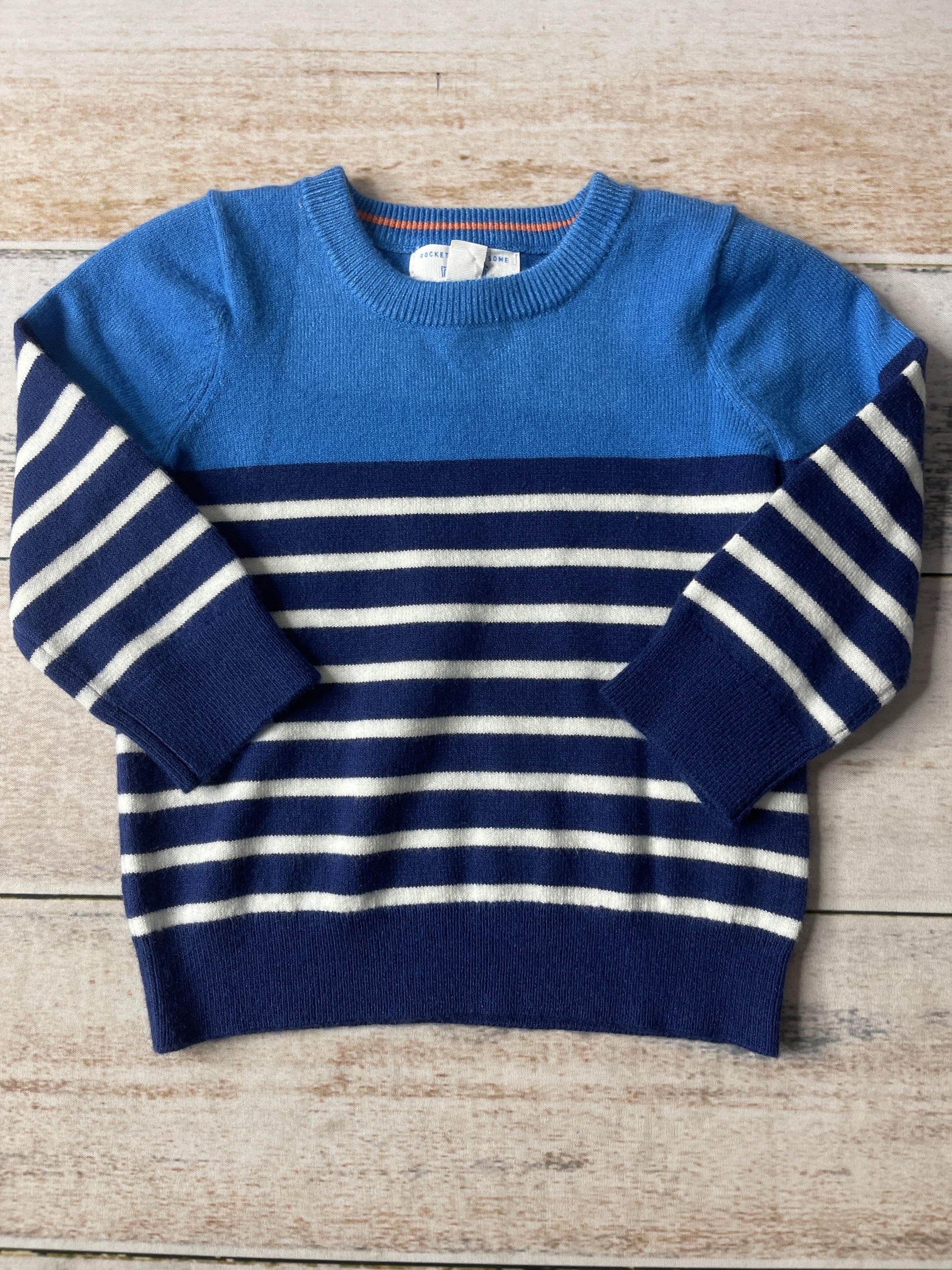 Rockets of Awesome Boys Blue | Stripe Sweater Size: 6-12 months Blue | Stripe