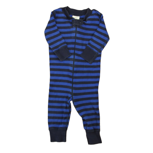 Hanna Andersson Boys Blue Stripe 1-piece Non-footed Pajamas Size: 6-9 Months