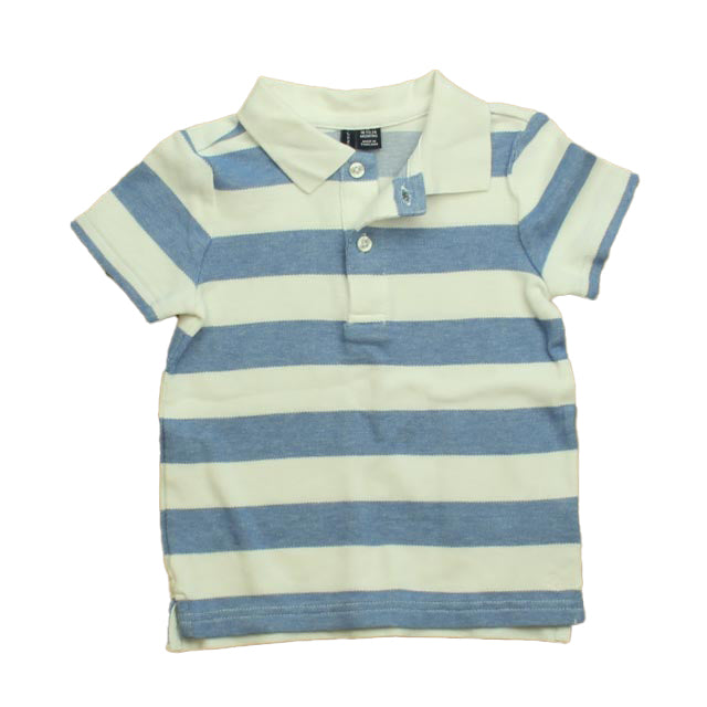Janie and Jack Boys Blue Stripe Polo Shirt Size: 18-24 Months