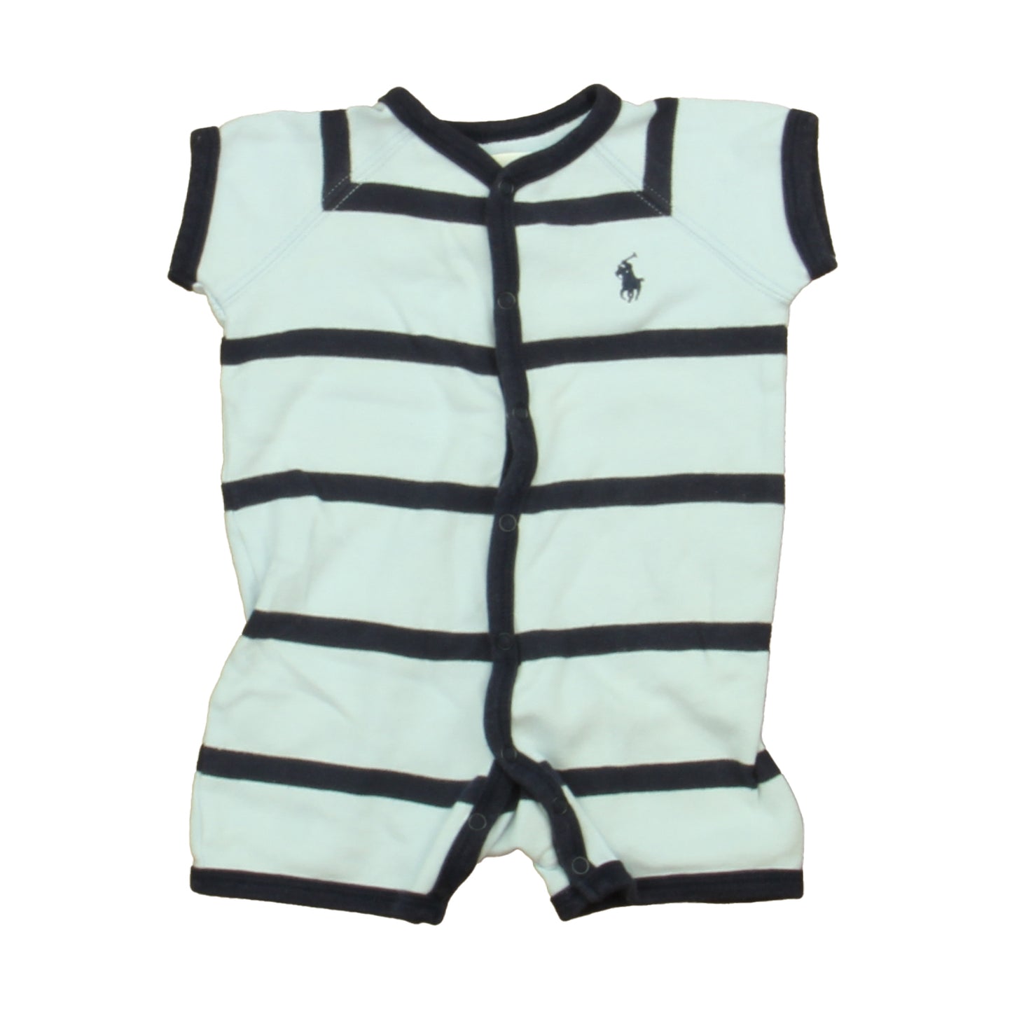 Ralph Lauren Boys Blue Stripe Romper Size: 3 Months Blue Stripe