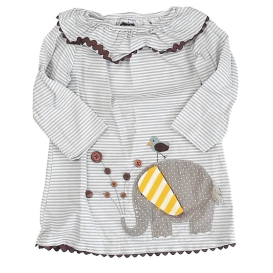 Mudpie Girls Blue Stripe Dress Size: 4T Blue Stripe