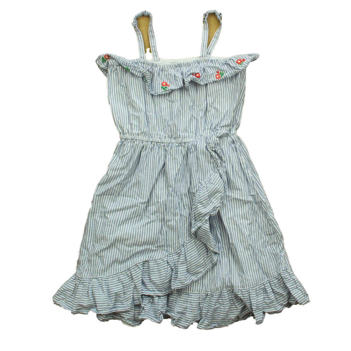 Janie and Jack Girls Blue Stripe Dress Size: 6 Years Blue Stripe