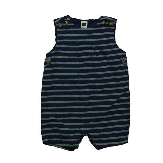 Janie and Jack Boys Blue Stripe Romper Size: 6-12 Months