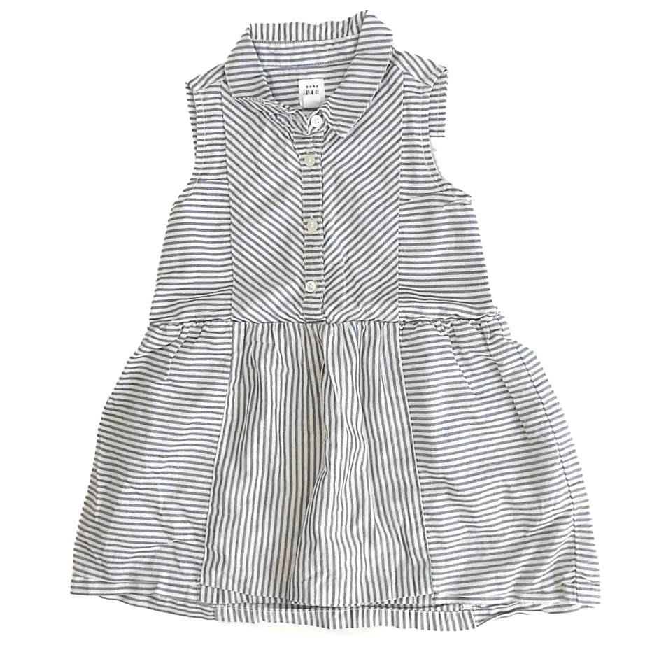 Gap Girls Blue Stripe Dress Size: 3T Blue Stripe