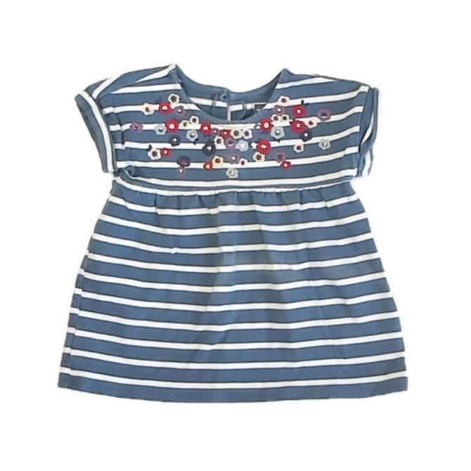 Tea Collection Girls Blue Stripe Dress Size: 12-18 Months Blue Stripe