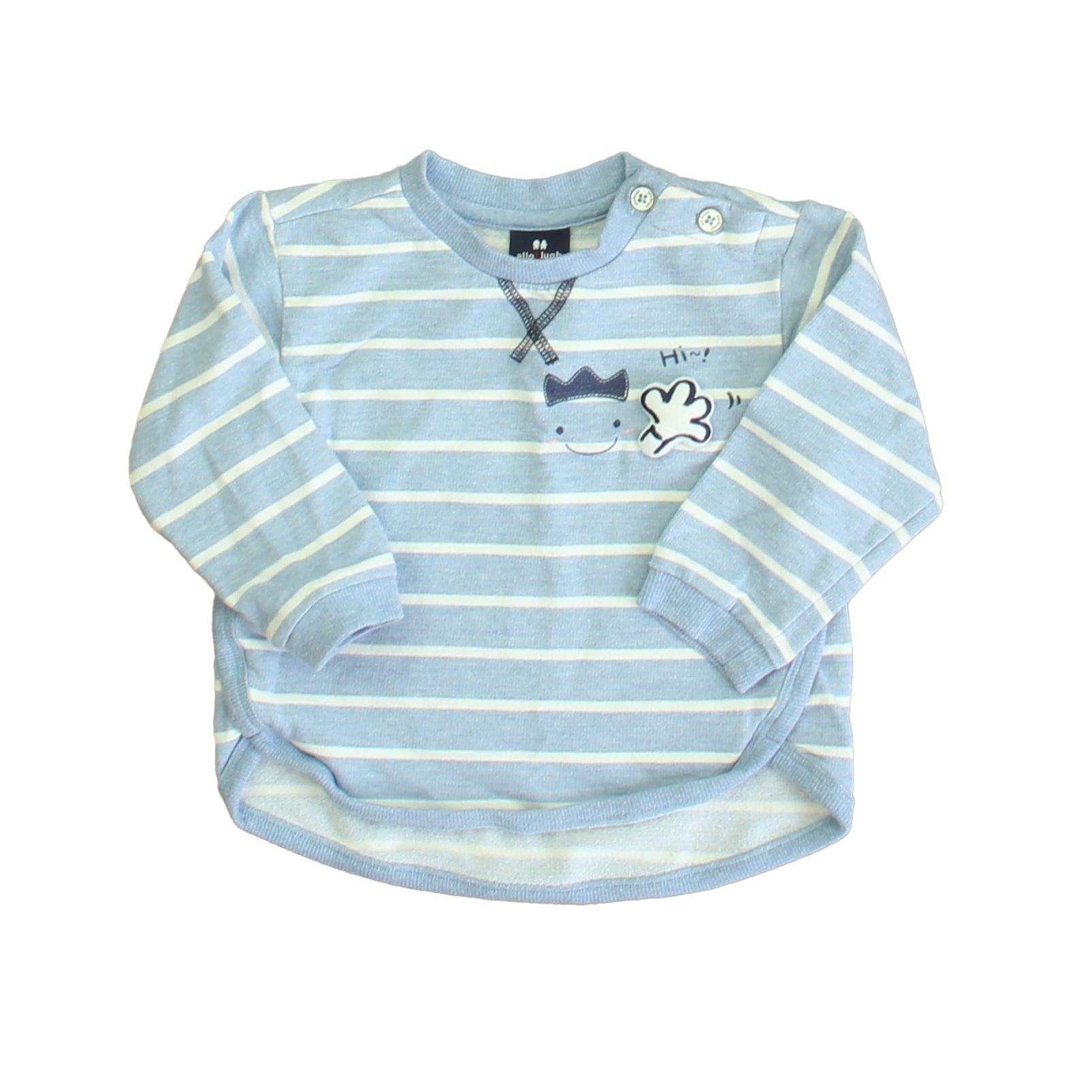 allo & lugh Boys Blue Stripe Long Sleeve Shirt Size: 12 Months Blue Stripe